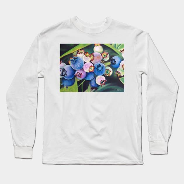 Blueberries Long Sleeve T-Shirt by dylanshelmerdine